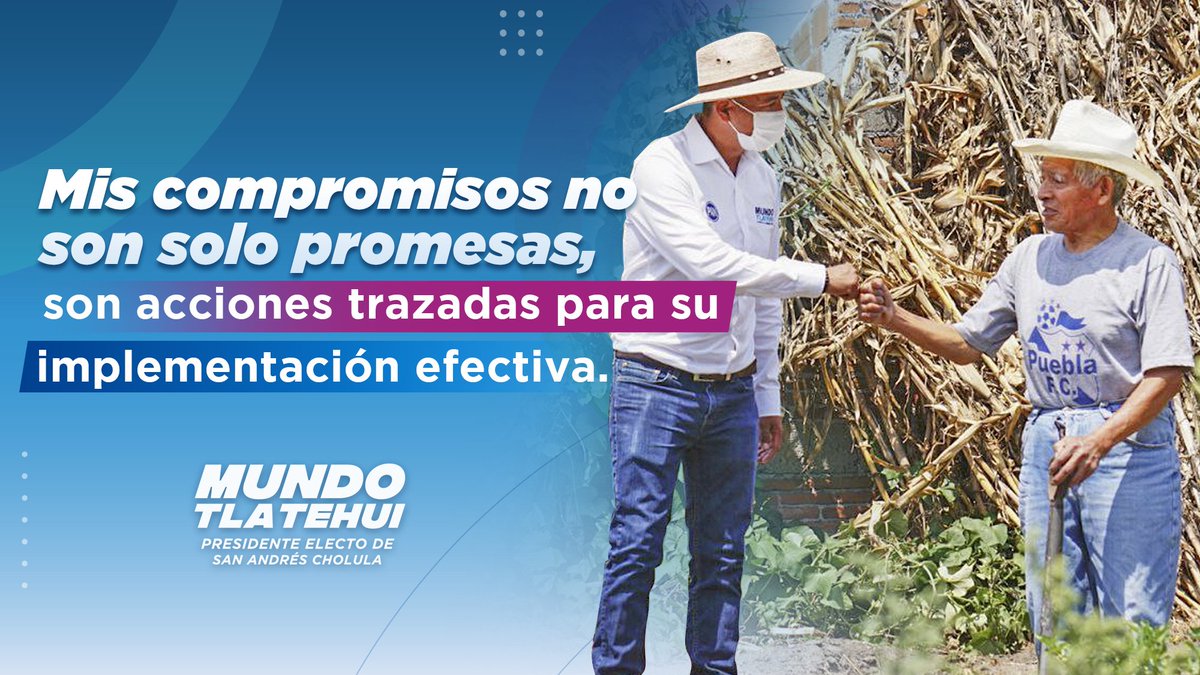 San Andrés Cholula, mi tierra, mi pasado y mi futuro. Estoy agradecido por ser el líder en este #CambioDeRumbo. ¡Ya comenzamos!