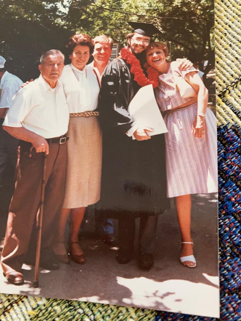 Every cancer victim looks like this at some point in their lives, graduate or not... RIP, Scott Sudjian (left) and brother Al (right)...