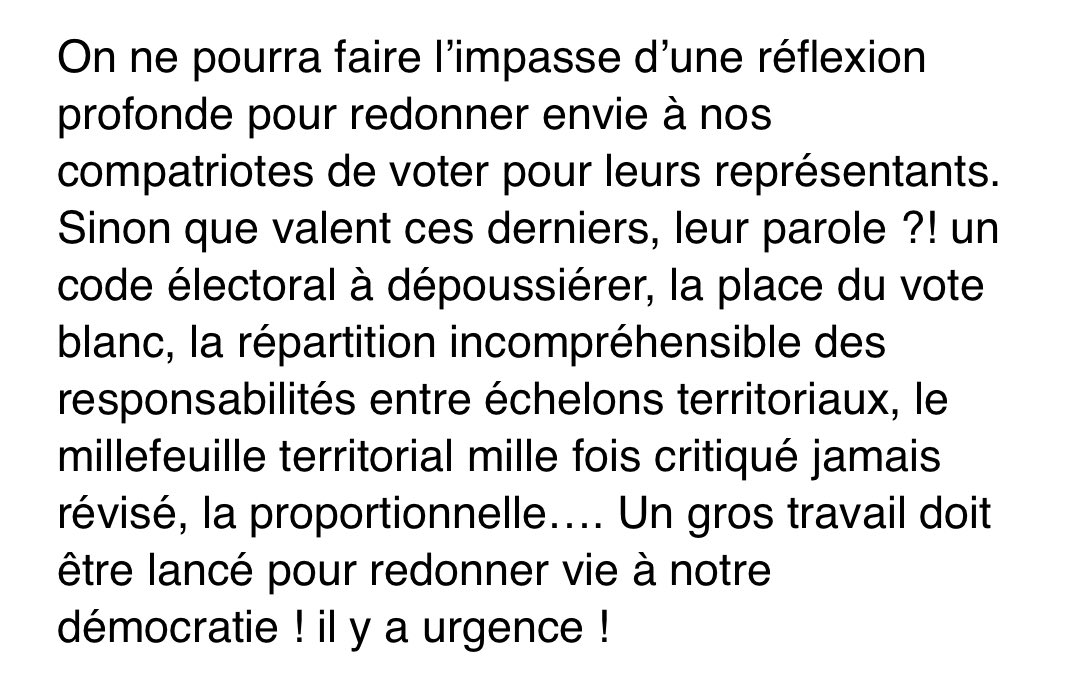 Quelques mots après ce premier tour des élections :
