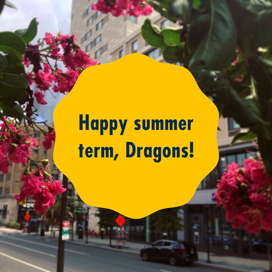DrexelUniv's tweet image. Welcome to the first day of summer term, Dragons! 🌞