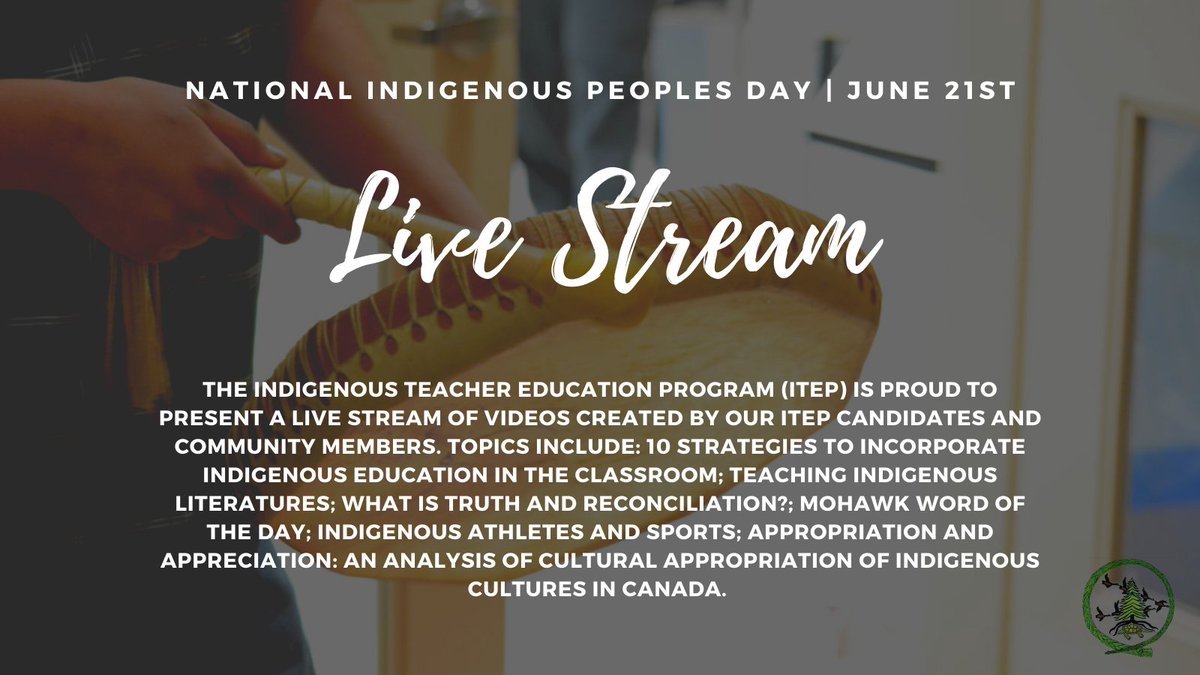 ITEPQueens's tweet photo. Happy #NationalIndigenousPeoplesDay! Our ITEP candidates &amp; community members have put together a series of videos. Check out our live steam to view them: https://t.co/FJspWVEW9H

Today &amp; every day we celebrate all Indigenous peoples, cultures &amp; languages! How are you celebrating? https://t.co/nHavBpIuCA