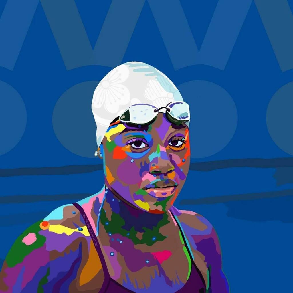 BlackArt365's tweet photo. RESILIENCE AND FORTITUDE - 2x Olympic Gold medalist Simone Manuel art by @vakseen
γ»γ»γ»
Recently 1 of my biggest dreams came to life when @NIKE commissioned ME to create this special #WePlayReal campaign for 2x Olympic Gold medalist Simone Manuel @sw⦠https://t.co/zE1SPGeuBY https://t.co/jvYGwmE5IA