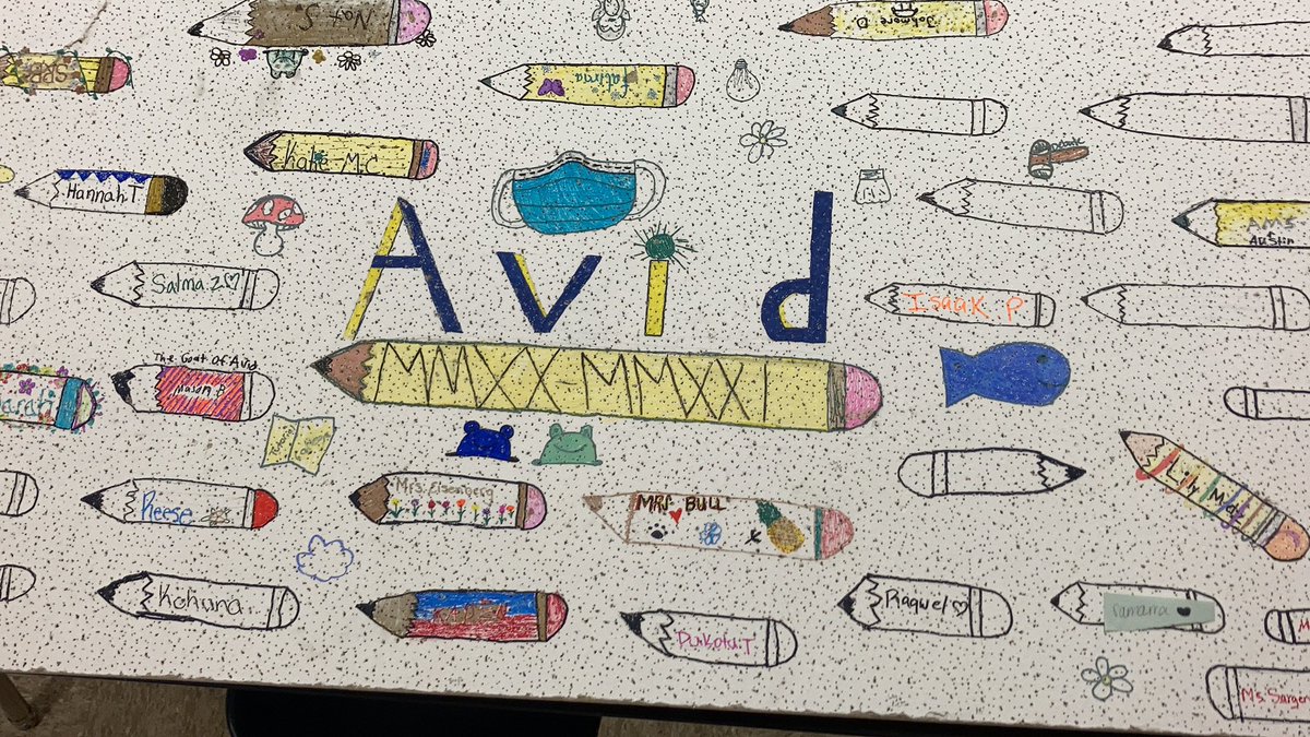 AmandaE_Sci's tweet photo. The first of many AVID tiles at CMS #thisisAVID #cmsclicks @mrsbull_2020 https://t.co/bYEfoatsYg