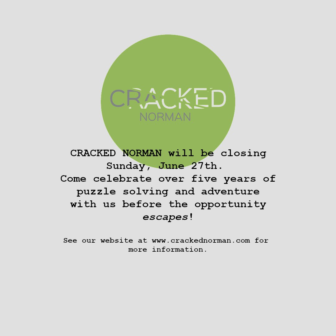 We are closing our doors at the end of the month, so come celebrate more than five years of escape rooms with us!