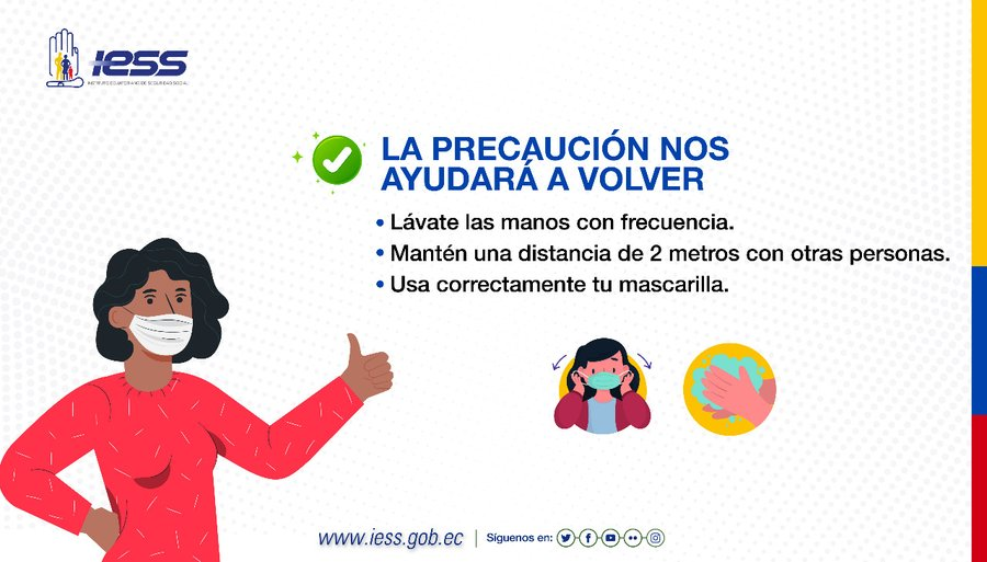 IESSec's tweet photo. #IESSCuidaDeTi | Debemos cumplir tres reglas: usar mascarilla, lavarse las manos y mantener distancia de al menos 2 metros. https://t.co/DanwxW0wRc