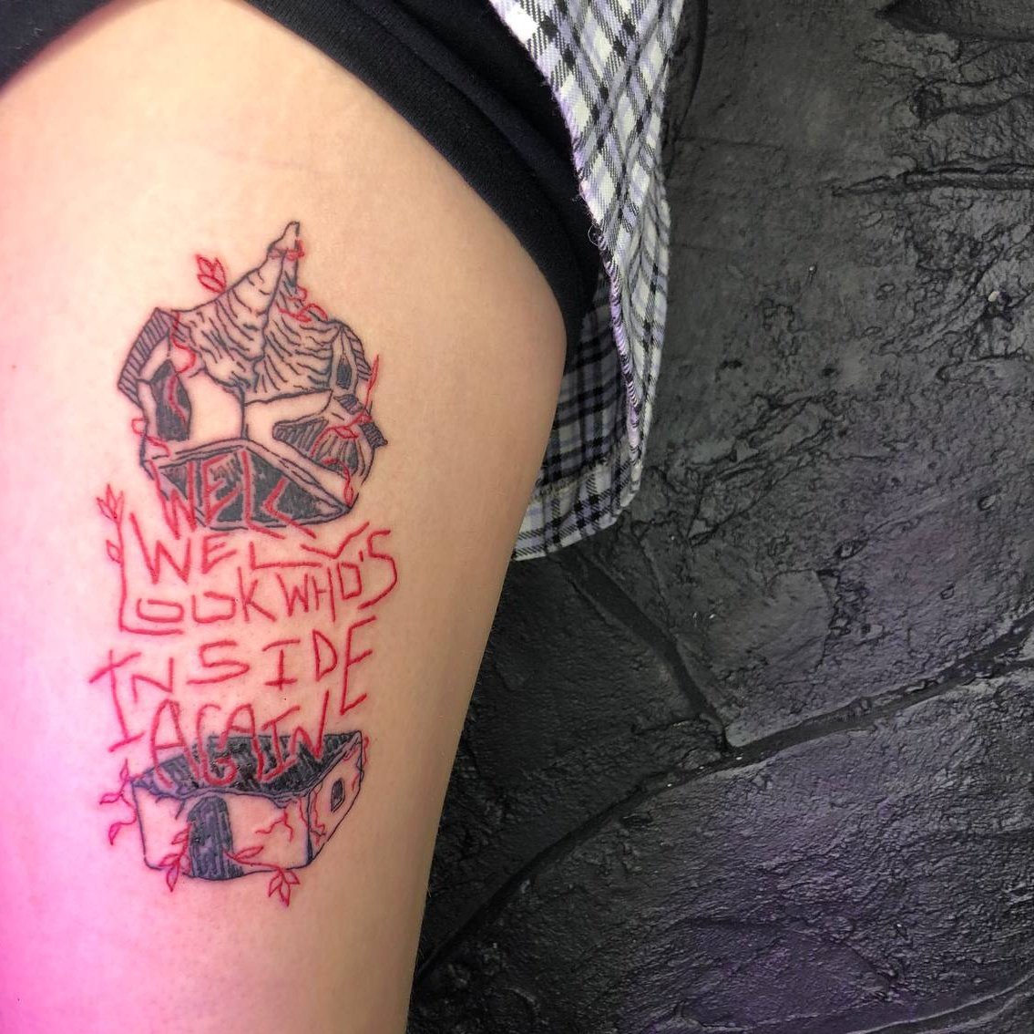 itsmechaban's tweet photo. Bo Burnham's "inside" made me feel seen, almost overexposed to myself. it felt like being lost, and finding some weird comfort in that feeling. 

fresh ink @morflingg 
art @drawmeaclown https://t.co/3tLhsFQcqn