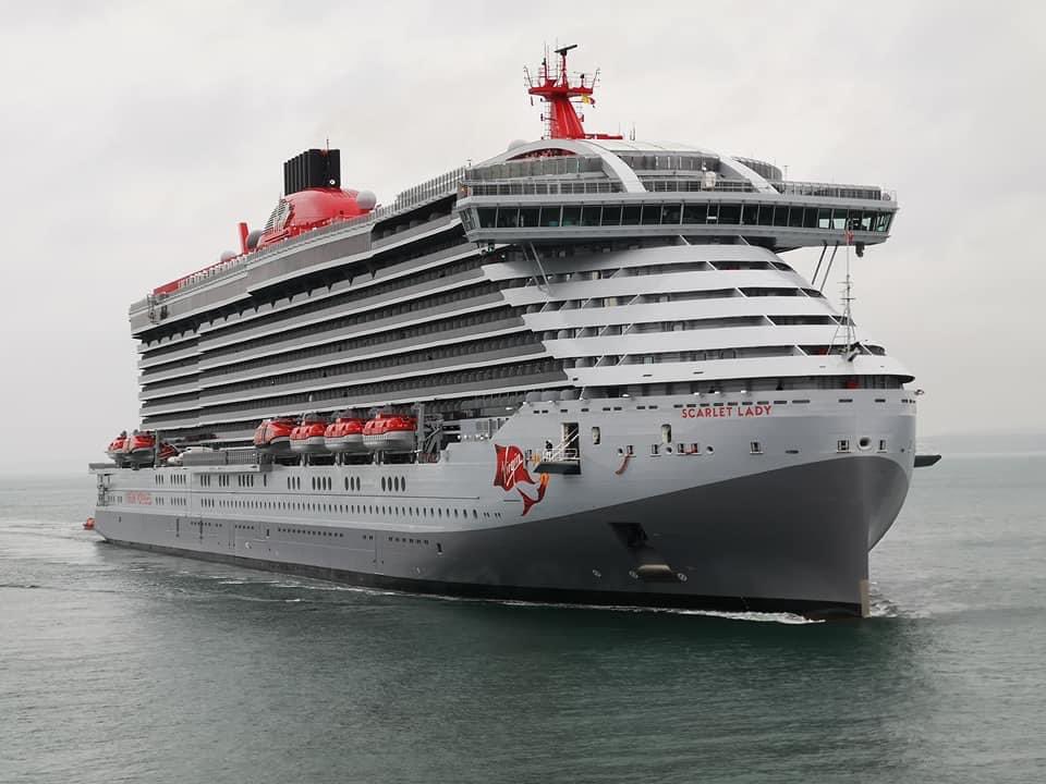 copemarketing's tweet photo. Exciting to see @Virgin latest ship come into Portsmouth Port. How big is she? #Portsmouth #boating #cruising https://t.co/RKRgtyJCWT