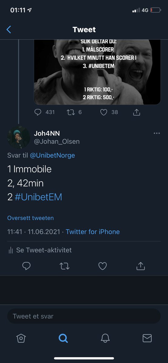 Johan_Olsen's tweet photo. @UnibetNorge https://t.co/9jc1vZVSiM