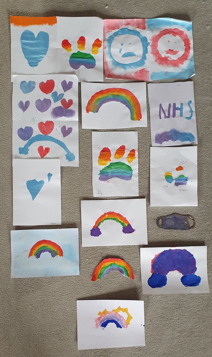 So last week was our first face to face meeting since Mar 2020. The #Guides created a stencil of an image that represented #COVID19/#LockDown and then using a sponge 🧽 printed their stencil design on paper. We then created one giant piece of #art. <a href="/GuidingDerbys/">Girlguiding Derbyshire</a>