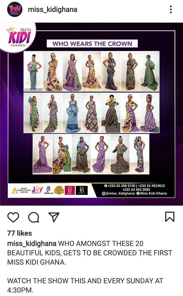 Do we really need a pageant for kids in Ghana today? Who is behind this? Can we petition Joy Prime not to broadcast this program?

Why don’t we channel this energy and resources into robotics, coding or some other STEAM program? <a href="/thenanaaba/">nana aba</a> <a href="/Bridget_Otoo/">Bee 🐝</a> <a href="/ethelcofie/">ethelcofie</a> <a href="/lydiaforson/">miss forson</a>