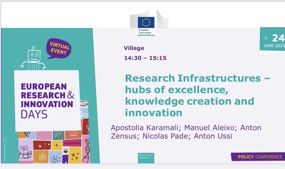 🇪🇺 #researchinfrastructures enable us to break the frontiers of knowledge 📚, observe the invisible and invent a better future! We will uncover the world of RIs and see how they help us address 🌍 challenges! 
📢 Join us 24 June 14h30 in the Village of the #RiDaysEU