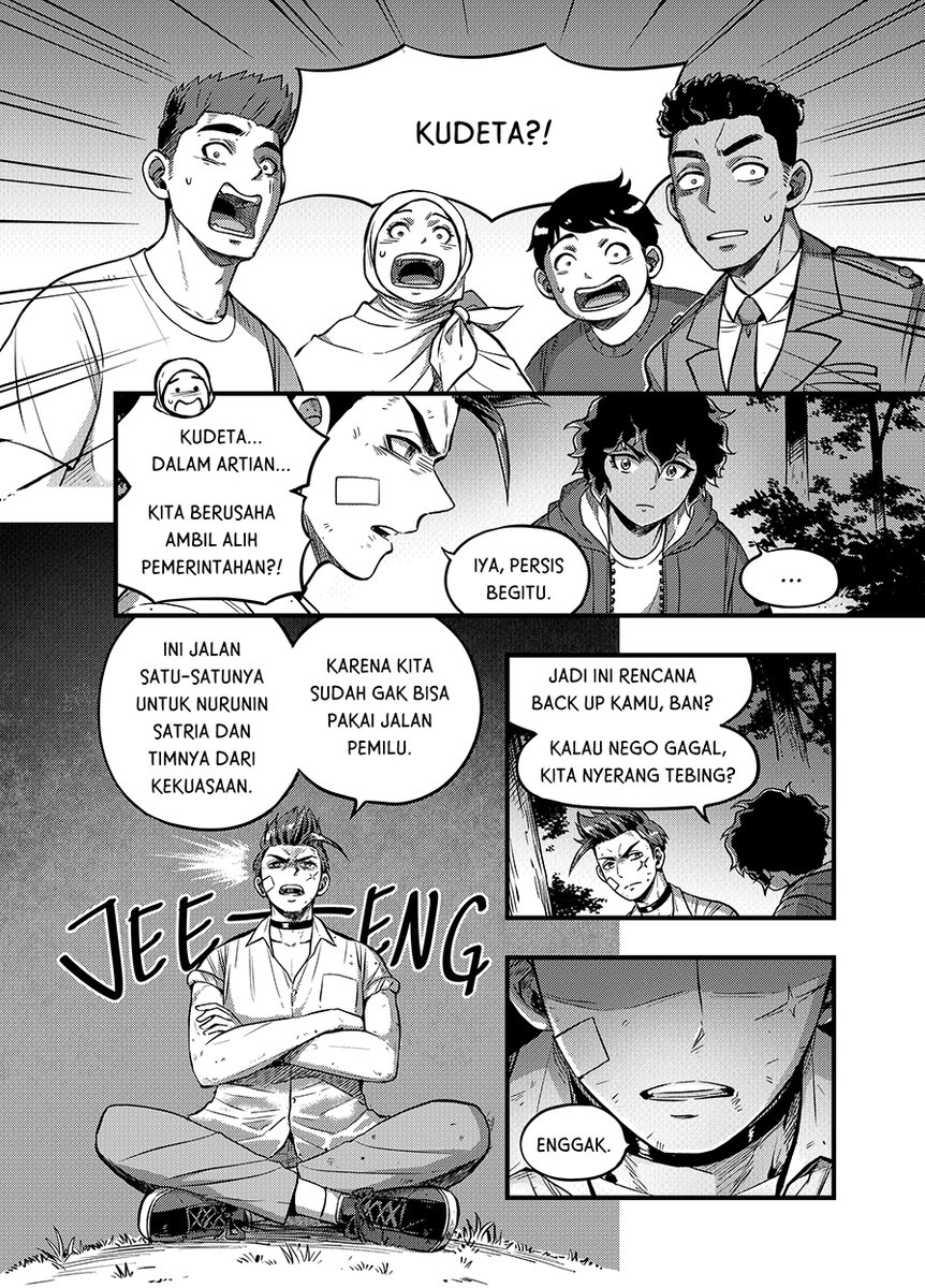 Situasi berada di titik nadir bagi koalisi Jun dan kawan-kawan. Negosiasi berlangsung alot, hingga akhirnya baik Jun dan Iban masing-masing menawarkan langkah drastis yang berbeda...

CHAPTER 13 #KomikTakhta sudah dirilis! Silakan baca di https://t.co/mxGnTOs2Ga :D 