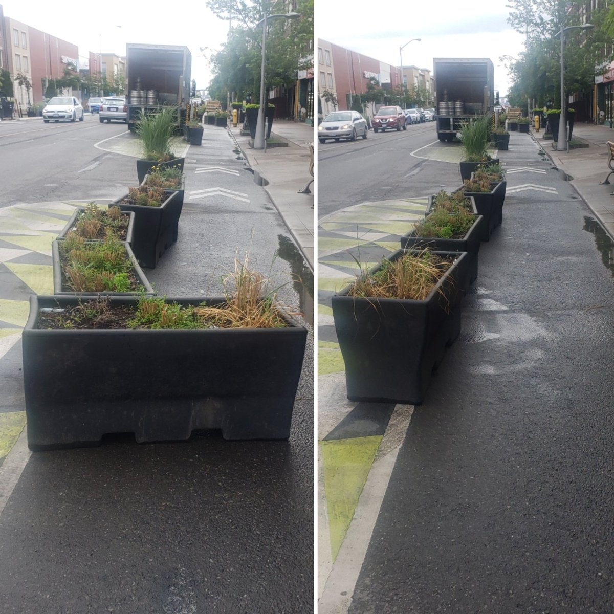 DaveLikesBikes's tweet image. Tough to say this wasn&apos;t put in the bike lane intentionally. The ones hit by drivers are usually on an angle. Moved this one back myself

#DestinationDanforth