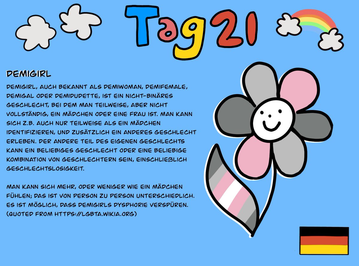 queermemess's tweet photo. Day 21: Demigirl #PrideMonth #PrideMonth2021 #Pride2021 https://t.co/VPkPxKZdyN