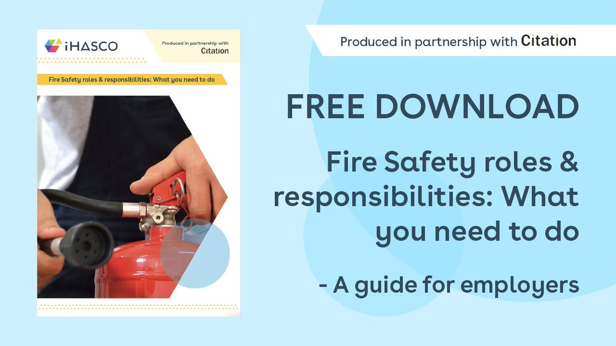 iHASCO's tweet photo. Together with @citationltd, we've put together this guide to help employers understand their fire safety roles and responsibilities. Download your free copy now!
https://t.co/GTIk5MSR1N
#FireSafety #FireSafetyAwareness #FireAwarenessTraining #eLearning #TrainingMadeSimple https://t.co/mFBFknhgnQ