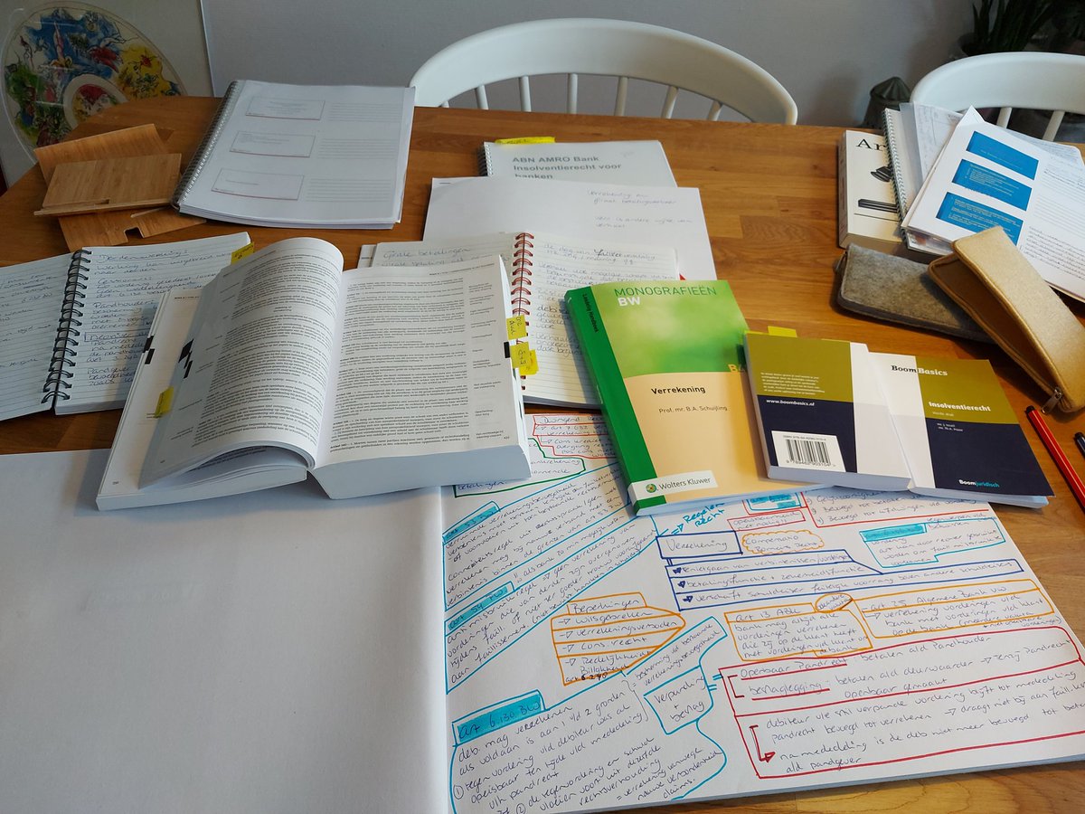 Iets met bomen en bos, iedere bladzijde die ik omsla heeft weer een belangrijk punt en leidt ook vaak weer naar een ander onderwerp. Onwijs boeiend maar komt er nog een eind aan? #insolventie #examenvoorbereidding nog anderhalve dag om "alles" te begrijpen, kunnen reproduceren.
