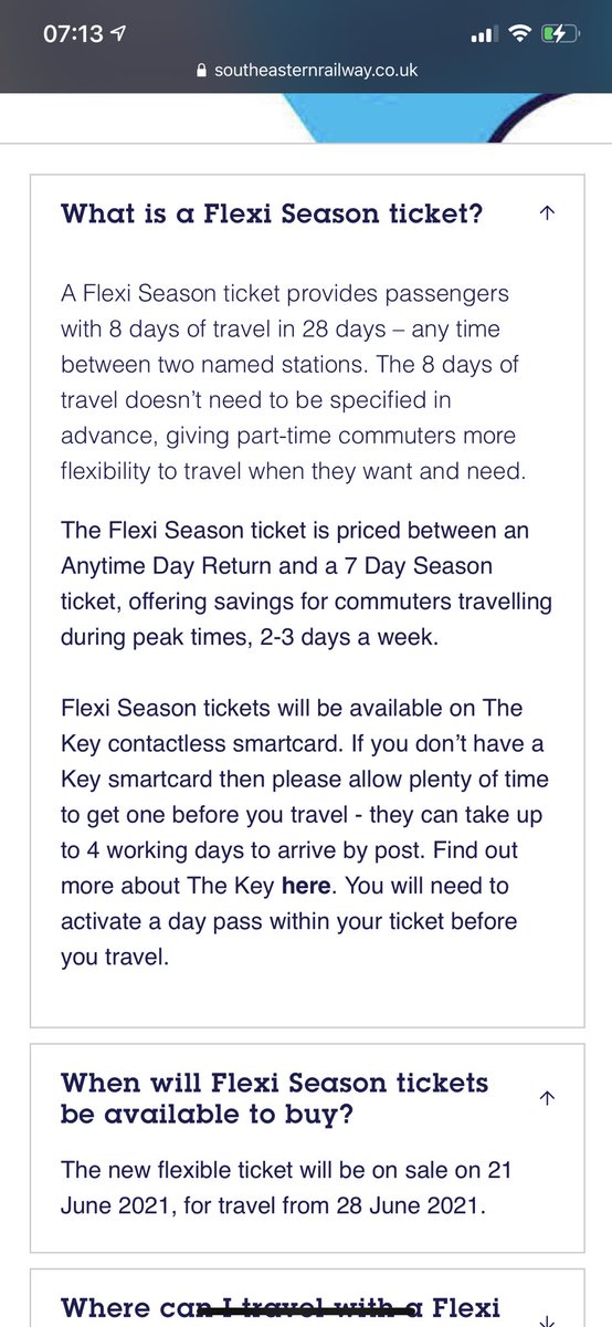 KJWesty's tweet photo. Look at the difference on @se_railway ‘s website today. From 7am this morning to now. They know they misled customers on what the flexi season ticket will be! Why change it otherwise? #flexiseason https://t.co/j5QBbxh7xF