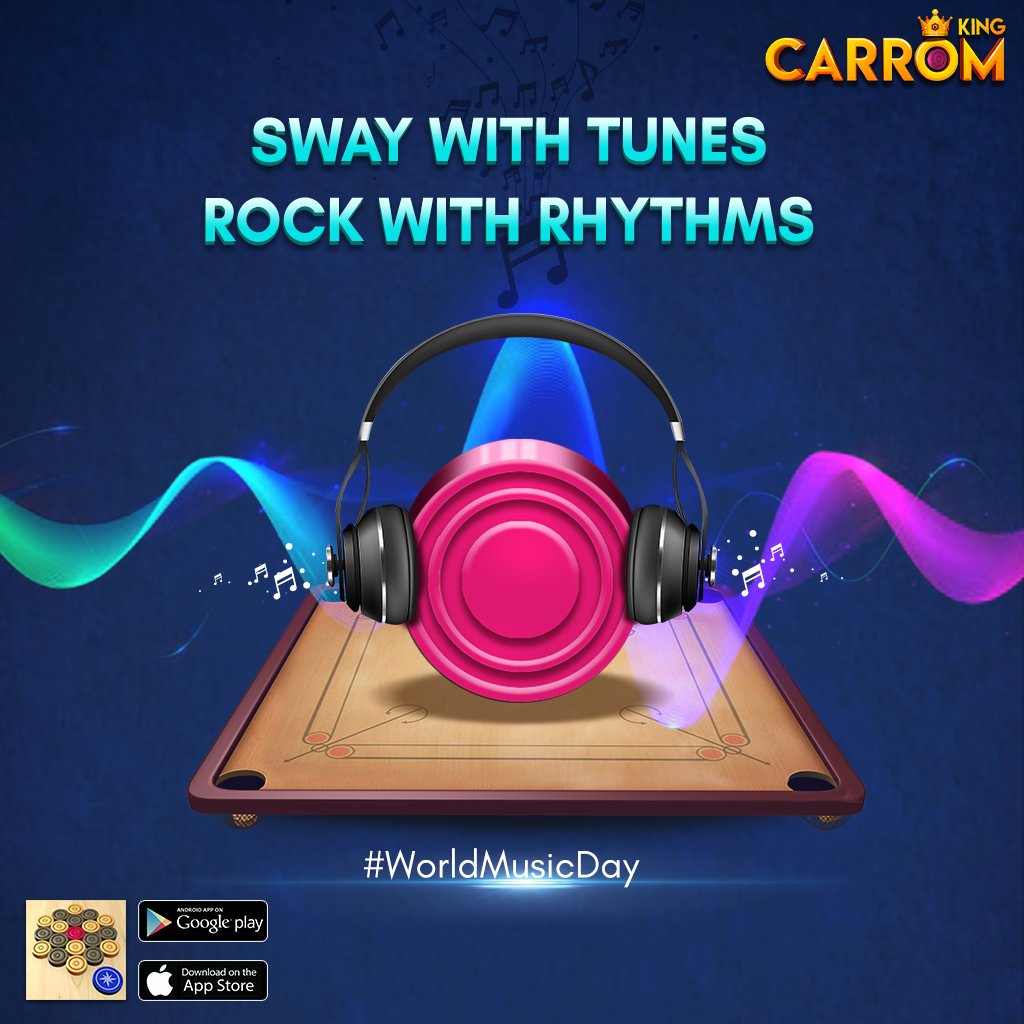 CarromKing's tweet photo. Gather the tones of life and thrive like a pleasant song🎶🎼🎹🎧
Cheers on #WorldMusicDay 💕

#worldmusicday2021
#KheloCarromKing #PlayCarromKing 
#boardgames #together #stayhome #staysafe #family #carrom #carrompassion #carromfans #carromtime #carromboard #carromking #playtime https://t.co/ABhWBwmQuq