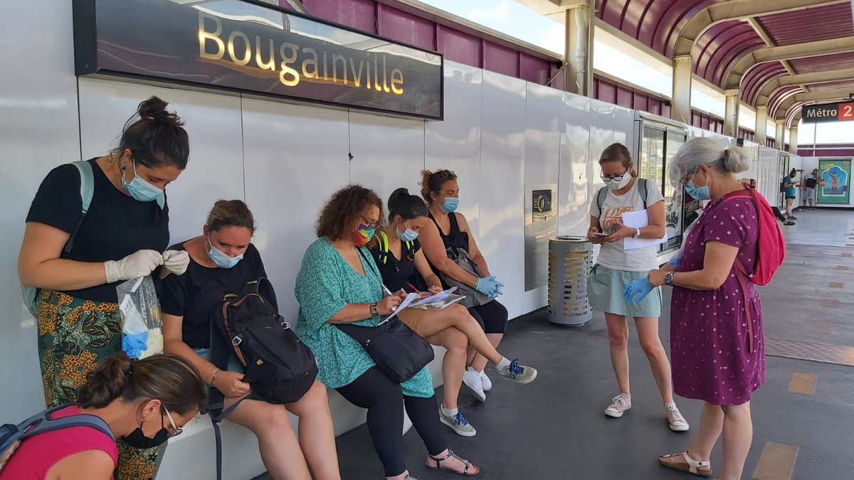 MetasubM's tweet photo. Studious and very happy! Even after 6 hours swabbing by almost 30°C outside 😂♨️!!! All for science!
#MetaSub2021
#gCSD2021
#metasub
#MetaSUBMarseille
#girlmetasubers
#swabventure
#urbanmicrobiome
#cityscalemetagenomics
#citizenscience
#metagenomics https://t.co/1eJHWqOLmj