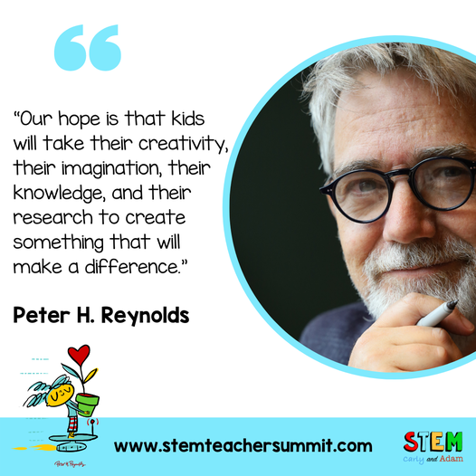 Thank you @peterhreynolds , @susanverde and @georgiebadiel for starting off the #HeartofSTEM with hope and inspiration for all.