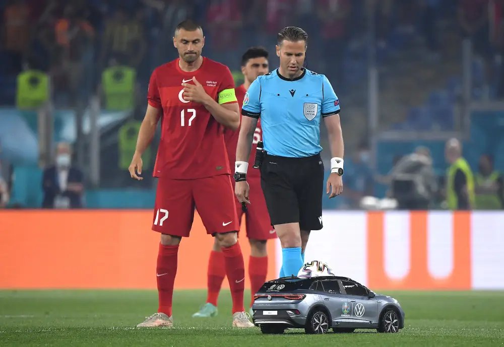 Are you a #Euro2020 fan? This little Volkswagon car stole the show at the kickoff! Do you think #autonomousvehicles will play a more prominent role in sport matches?