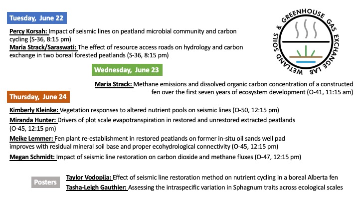 Wetland GHG Lab (@ghglab) on Twitter photo Going to be a busy week at #SER2021. Check out all our peaty/restoration research <a href="/PercyKorsah/">Dr Percy Korsah</a> <a href="/wetland_GHG/">Dr Maria Strack</a> @SaruBelwase <a href="/FluxeyLady/">Miranda Hunter</a> @MeikeLemmer <a href="/smilingmegs/">Meg Schmidt 🏳️🌈 (they/she)</a> <a href="/TaylorVodopija/">Taylor Vodopija</a> <a href="/TLGauthier/">Tasha-Leigh Gauthier</a> Going to be a busy week at #SER2021. Check out all our peaty/restoration research <a href="/PercyKorsah/">Dr Percy Korsah</a> <a href="/wetland_GHG/">Dr Maria Strack</a> @SaruBelwase <a href="/FluxeyLady/">Miranda Hunter</a> @MeikeLemmer <a href="/smilingmegs/">Meg Schmidt 🏳️🌈 (they/she)</a> <a href="/TaylorVodopija/">Taylor Vodopija</a> <a href="/TLGauthier/">Tasha-Leigh Gauthier</a>
