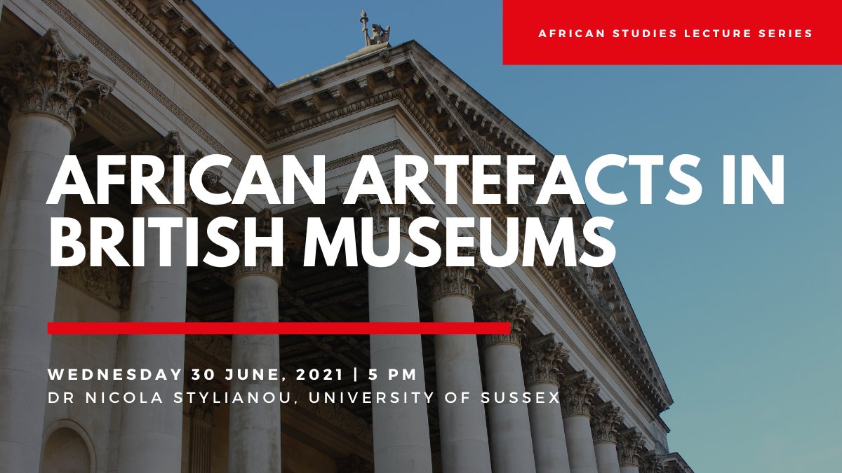 Our 6th African Studies Centre lecture with Dr Nicola Stylianou, Post-Doctoral Researcher @nsty78 from @SussexUni is on Wednesday 30 June and will focus on objects taken from Sudan during the wars against the Mahdist forces 1896-1899. Register now: ow.ly/GHhz50FdmhK