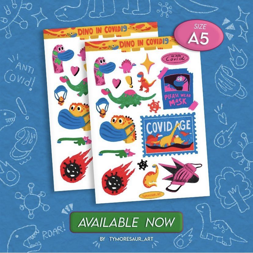 tymoresaur's tweet photo. 🦖Dino in Covid 19 Sticker🦕

Size : A5 / Pvc matte
Price : 69 baht
Get 2 free shipping

🔥สั่งซื้อพร้อม Keyring อะคริลิค ไดโนเสาร์ ราคาพิเศษเพียง 189 บาท🔥

สั่งใจสั่งซื้อผ่านทาง dm ได้เลยคั้บ

#sticker #illustration #illustrator #procreate #characterdesign #art #artwork https://t.co/EaBcSJBG0P