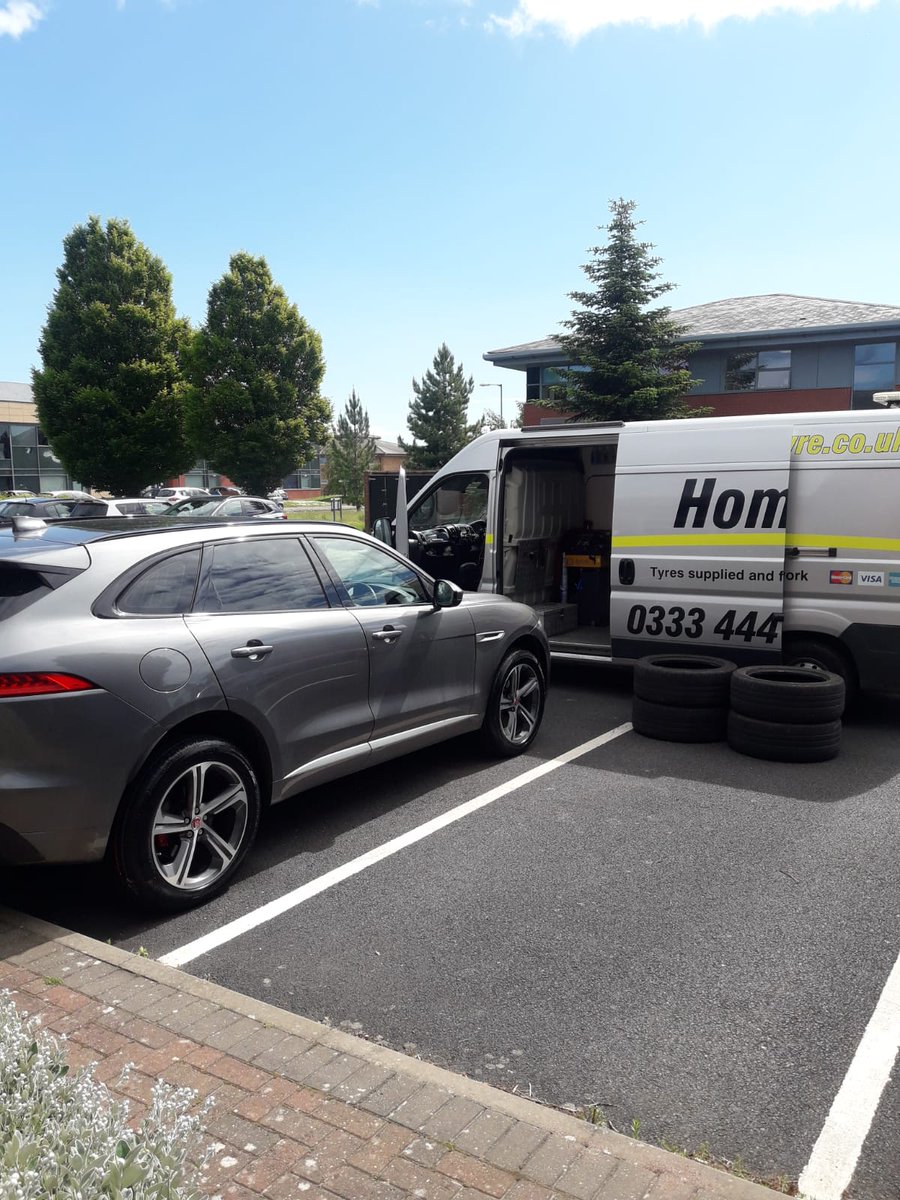 A repeat #customer having four new 255/50R20 <a href="/ContiUK/">Continental Tyres</a> #tyres fitted to their @JaguarUK F-Pace, all  being done at the customers work address, no need to stop what you're doing, let us do all the hard work for you😀hometyre.co.uk #hometyre #Preston