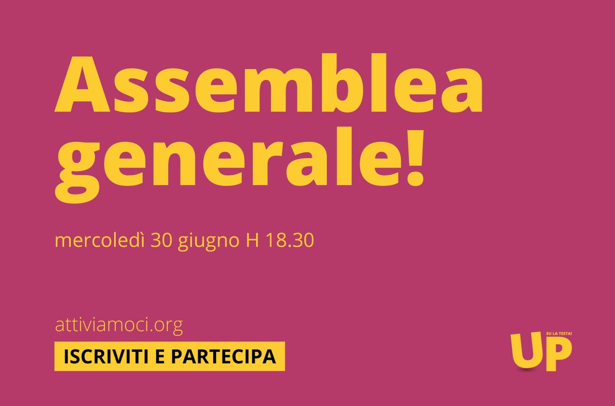 La politica è azione collettiva e partecipazione. Stiamo costruendo una rete di partecipazione politica, aperta e inclusiva. 

Il 30 giugno si terrà online la nostra assemblea generale aperta a tutte le iscritte e iscritti.
Unisciti a noi.
👉 attiviamoci.org/iscriviti