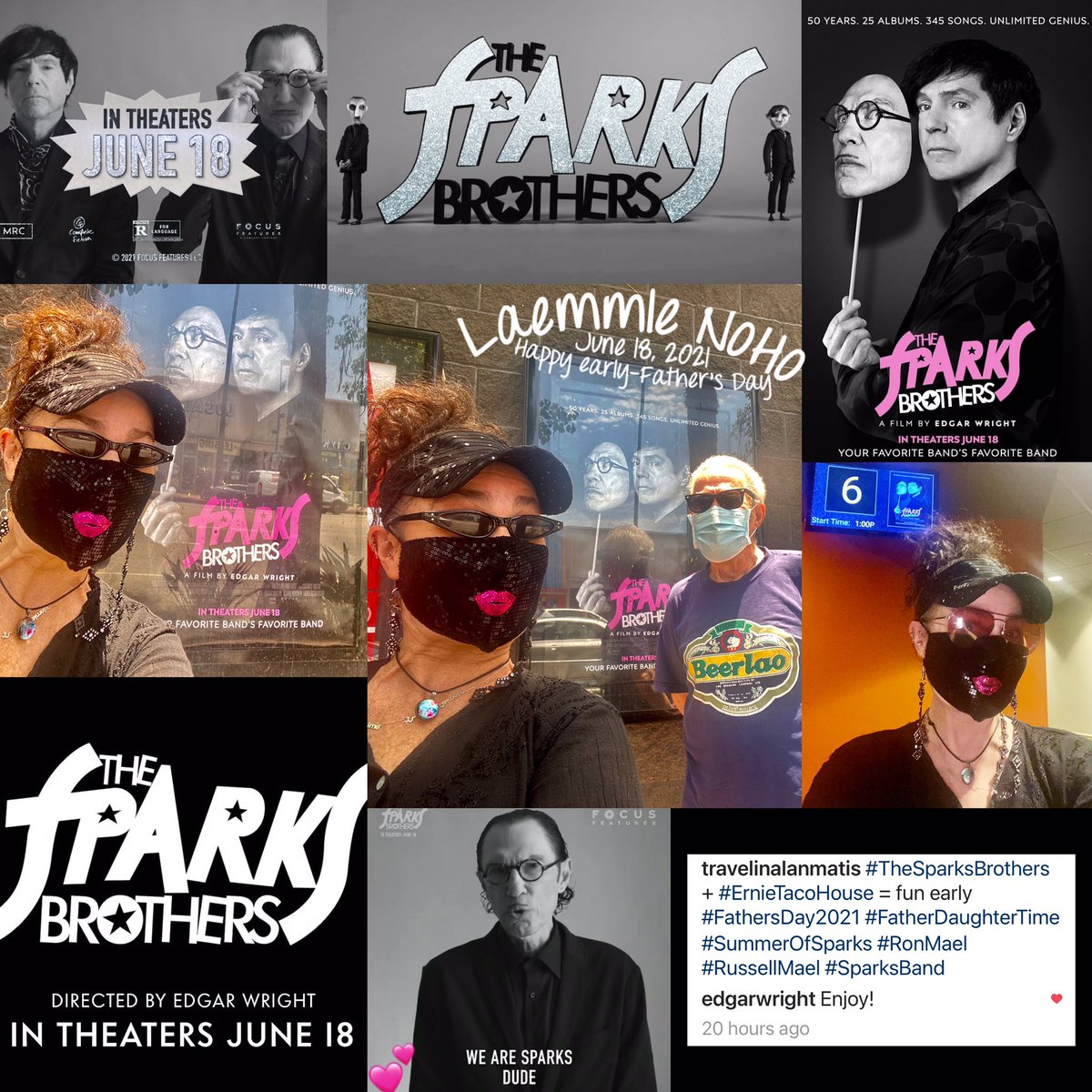 TravelinAlan's tweet photo. @edgarwright @sparksofficial thank you for making my dad smile on Father’s Day when I showed him your comment to “enjoy” @SparksBrothers
we beyond enjoyed #TheSparksBrothers thank you xx, jj https://t.co/AQHYqv2kmQ