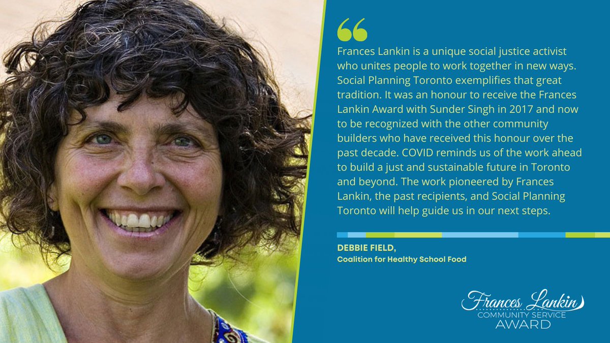 planningtoronto's tweet photo. Tonight we'll present the 10th anniversary edition of the Frances Lankin Community Service Award!
In the meantime, we're celebrating by taking a look back at previous recipients, like @debbie_field.
https://t.co/9YNYo4OAsB #FLA10 https://t.co/xHKqQkCdke