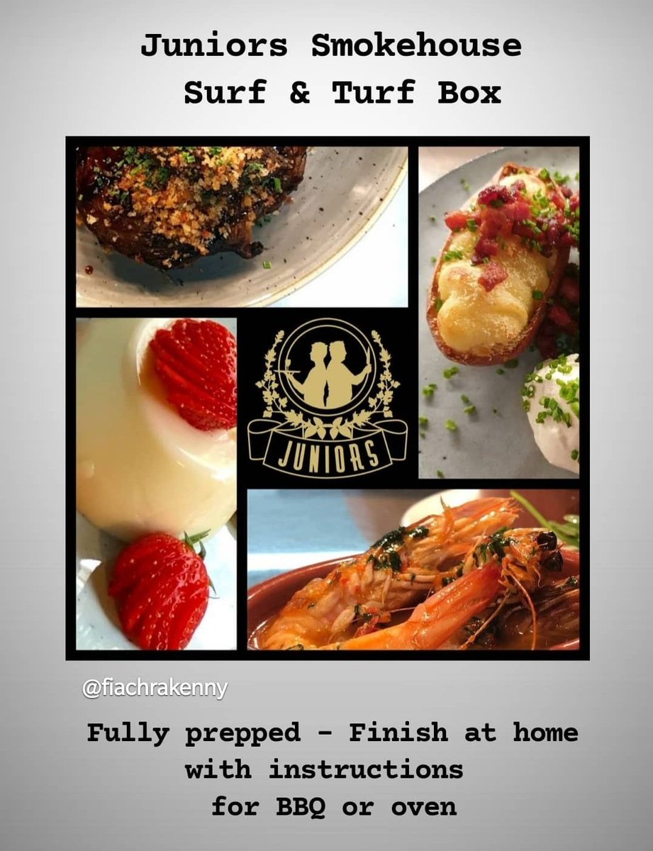 Our <a href="/JuniorsDeliCafe/">Juniors Restaurant</a> Surf and Turf Boxes will be available to order for collection Friday and Saturday this week at: 
juniorsdelicafe.clickandcollection.com