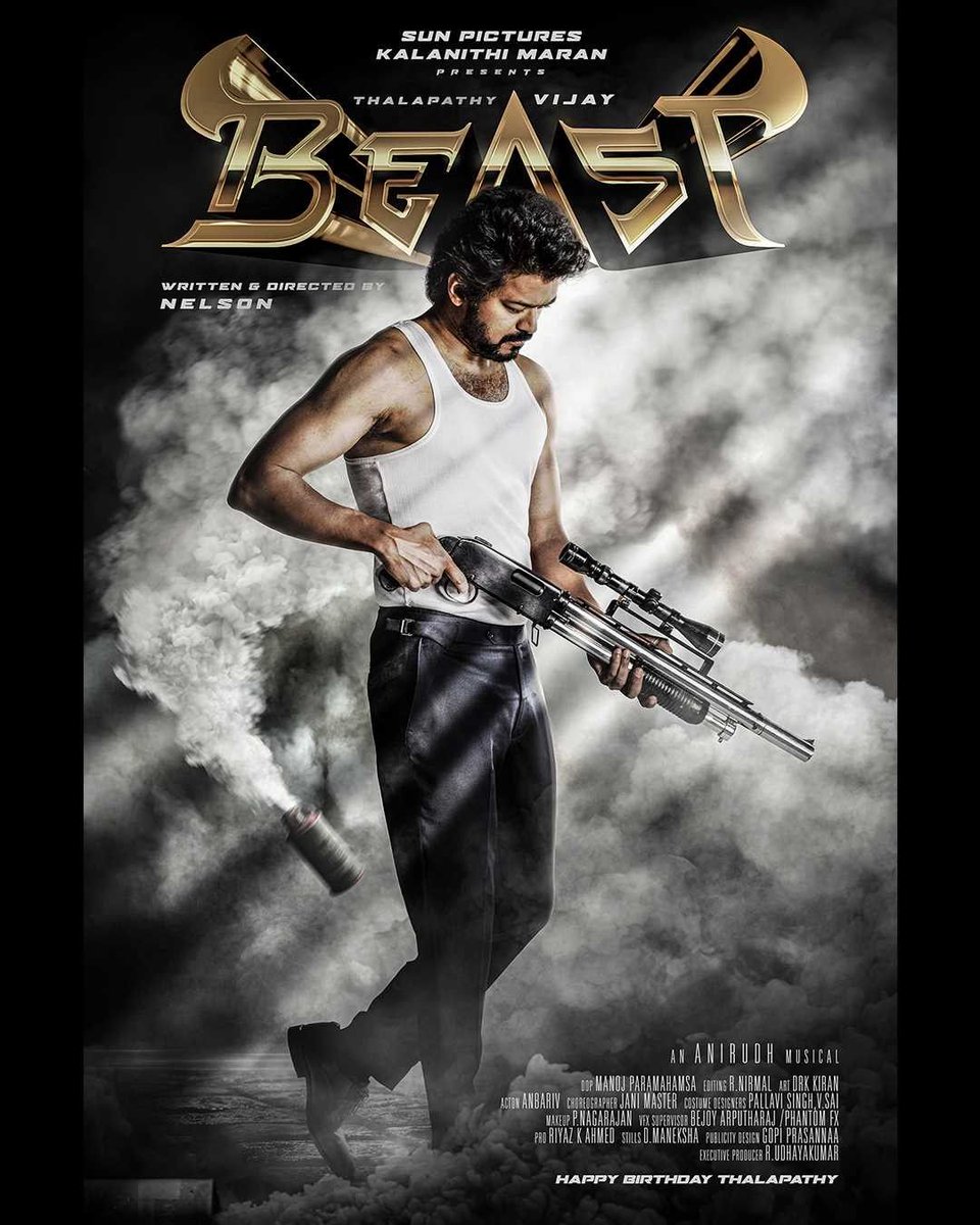 MaznoonP's tweet photo. #thalapathy65 is #BEAST

@actorvijay 
@Nelsondilpkumar 
@anirudhofficial 
@hegdepooja 
#BEASTFirstLook 
#Thalapathy65FirstLook https://t.co/z8ABS7ct6p