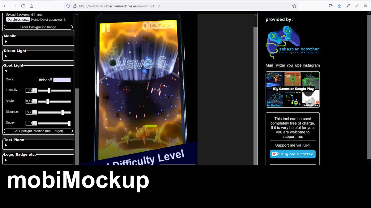 SebBoettcher's tweet photo. A little introduction to my web tool #mobiMockup.
With the tool #indiedev can quickly create great pictures for the #Playstore or social media.
The YouTube video -> https://t.co/3tXM8sVIAt
The #webtool: https://t.co/4c26xqh8U2
#mobilegames #IndieGameDev #indiegames https://t.co/PS0rB1frPj