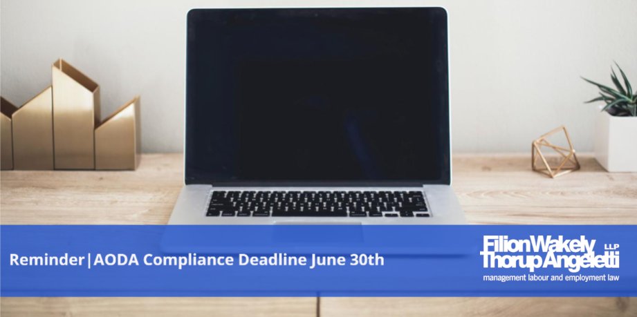 FilionLaw's tweet image. Reminder: Private businesses &amp;amp; not-for-profit organizations with more than 20(+) employees in Ontario are required to complete &amp;amp; file a web accessibility report bit.ly/3xic2Jf #AODA #webaccessability