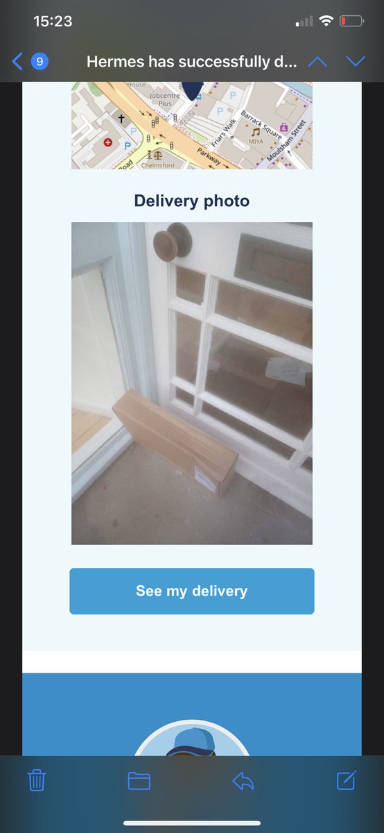 Thanks @Hermesparcels for leaving my parcel in the porch of my closed shop on a main high street in a city centre.