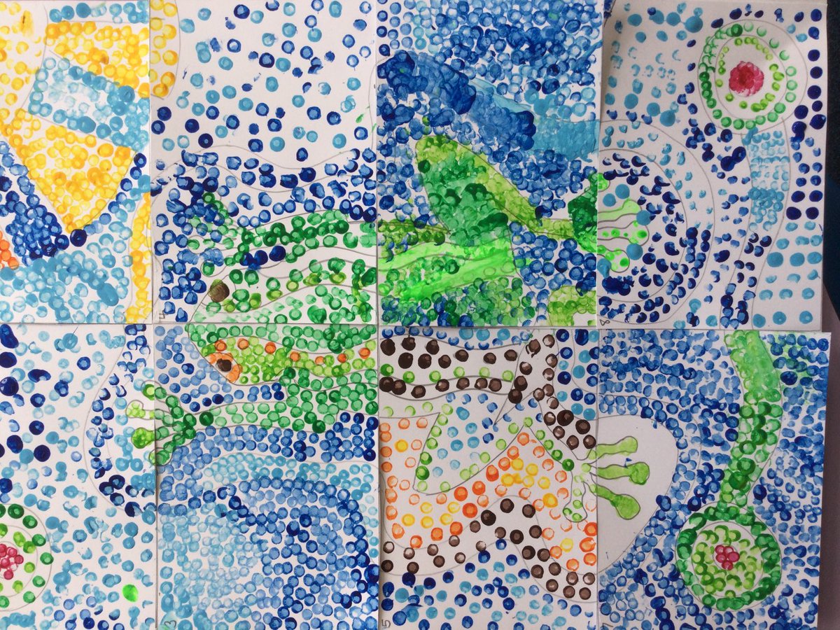 HTPSMrsDunne's tweet photo. After finding a 🐸 in the pond we read Tiddalik and made this dreamtime image of a frog ⁦@ThriveApproach⁩ ⁦@HTPSchool⁩ https://t.co/yL6iLOHSZn