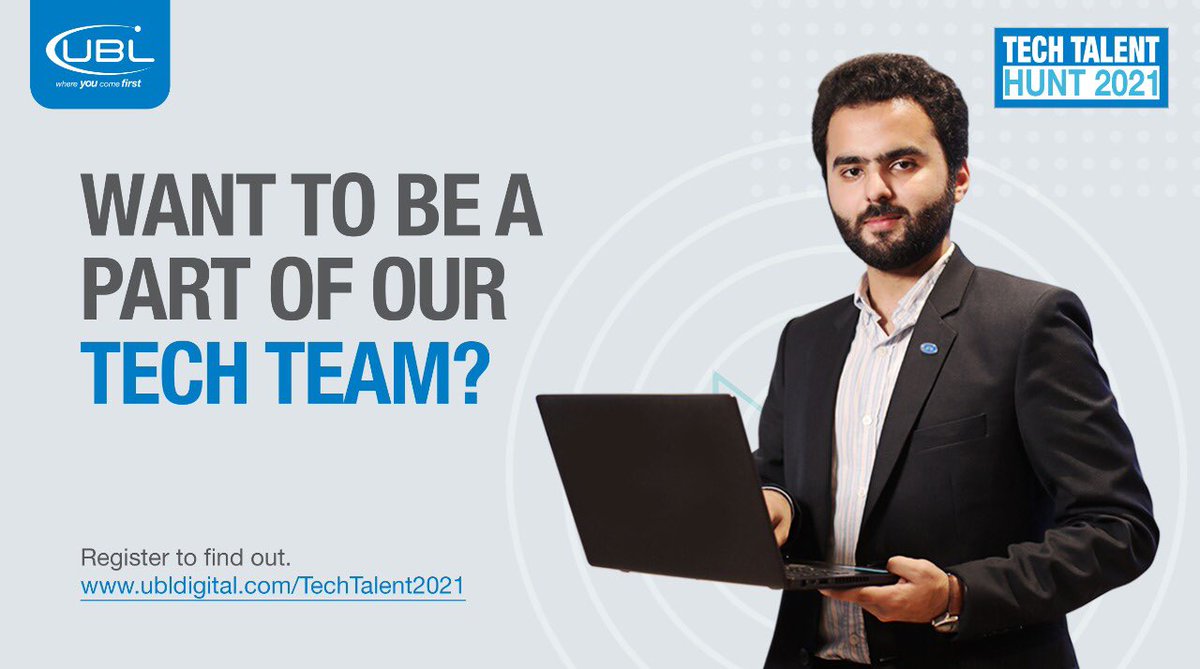 UBLDigital's tweet photo. Calling all technology enthusiasts.
Position: Technology Analysts
Eligibility Criteria: Fresh graduates from Bachelors and Masters programs.
Minimum CGPA: 3
To register:
https://t.co/4YIY0Gj6Nz
#TechTalent2021 #TheHuntIsOn #TechSetGo #UBLCareers #UBL https://t.co/G9lbqDtGKP