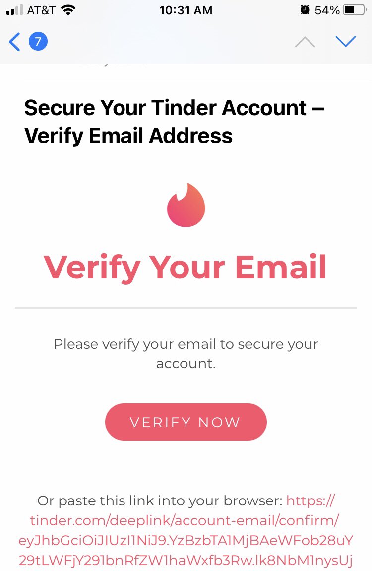 Tinder confirm your email address