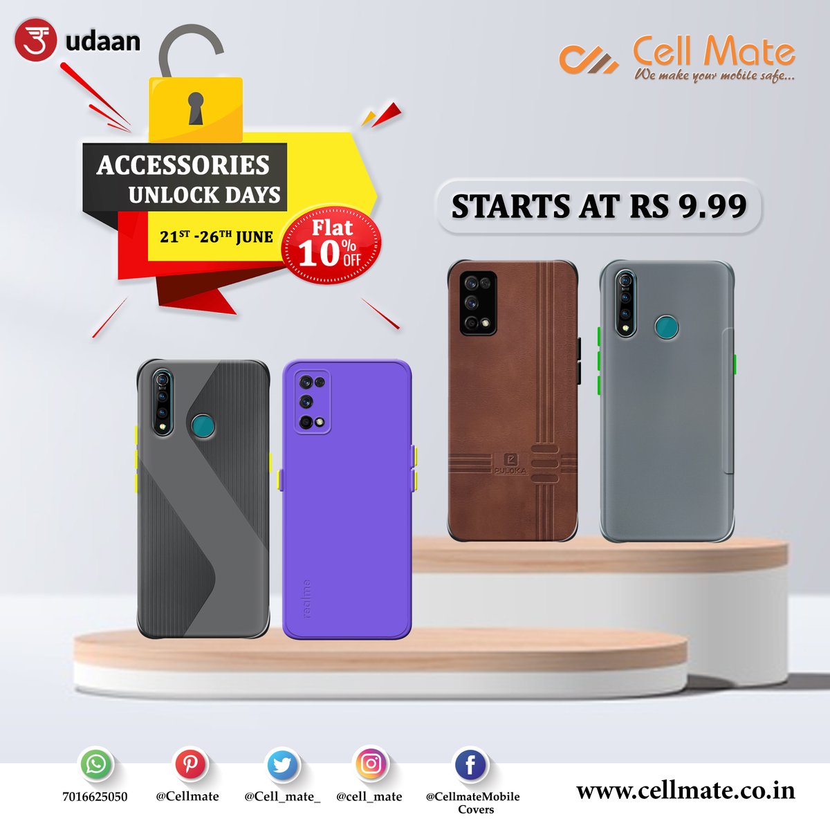Cellmate Mobile Cases Bulk Rate Starts At 9.99rs Plus Flat 10% Off In udaan.com Accessories Unlock Days || 21st to 26th June 2021

Order Link : udaan.com/merchandising/…

#Cellmate #Udaan #MobileCases #MobileCaseManufacturer #UdaanApp #MobileCovers #MobileAccessories