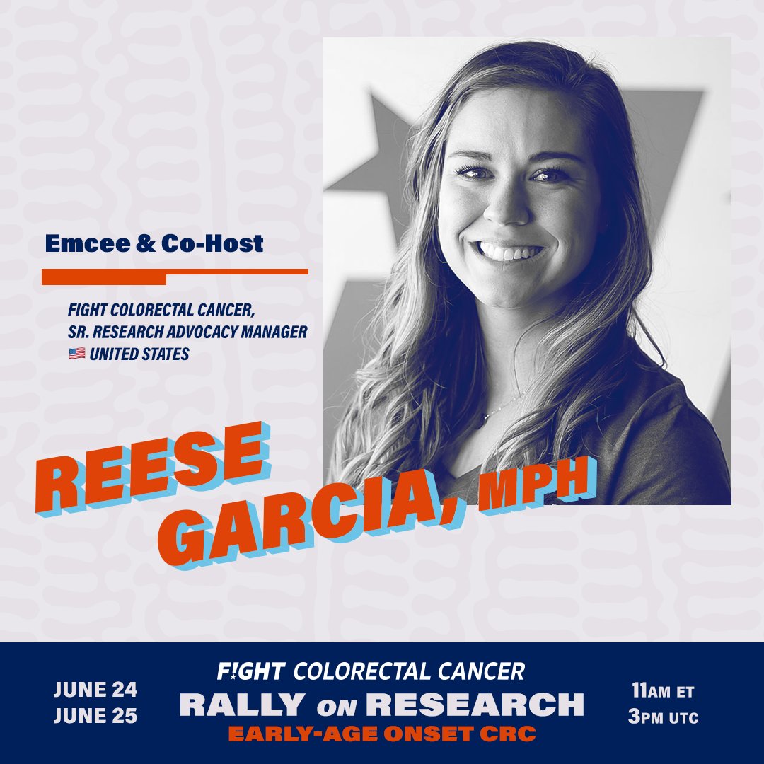 Reese Garcia (@reese_garcia11) on Twitter photo Join me on June 24th and 25th at <a href="/FightCRC/">Fight Colorectal Cancer</a>’s Rally on Research to learn more about Early-Age Onset #ColorectalCancer. We're bringing an international group of advocates, clinicians and researchers together!
#FightEAOCRC <a href="/FightEAOCRC/">FightEAOCRC</a> fightcrc.org/rallyonresearch Join me on June 24th and 25th at <a href="/FightCRC/">Fight Colorectal Cancer</a>’s Rally on Research to learn more about Early-Age Onset #ColorectalCancer. We're bringing an international group of advocates, clinicians and researchers together!
#FightEAOCRC <a href="/FightEAOCRC/">FightEAOCRC</a> fightcrc.org/rallyonresearch