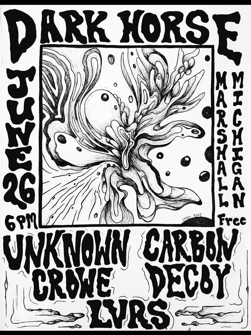 carbondecoyband's tweet photo. Catch us this weekend @DarkHorseBrewCo with our friends. @unknowncrowe and #LVRS 

Do not miss this. #summerconcert #outdoorconcert #livemusic #carbondecoy #unknowncrowe #garagerock #indiemusic #psychedlicart #stonerrock #doom #basementrock #darkhorse #beergarden https://t.co/i1sTi4pBNf