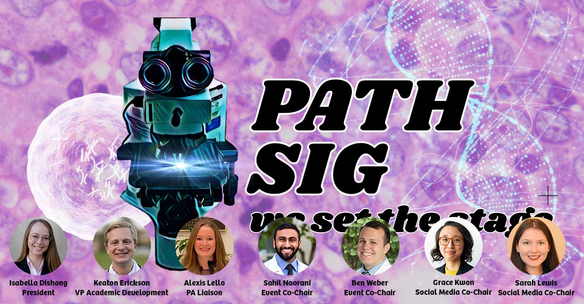 Virtual Pathology Student Interest Group (@path_sig) on Twitter photo It's the start of summer AND a new Path SIG board! Please welcome our new leadership!
President: @IsabellaDishong
VP: <a href="/KErickson123/">Keaton Erickson (He/Him/His)</a>
PA Liaison: <a href="/alello22/">Alexis</a>
Event Co-Chairs: Sahil Noorani <a href="/bww144/">Ben Weber</a>
Social Media Co-Chairs: @gracejkwon <a href="/sarahjlewis9/">Sarah J Lewis, DO (she/her)</a>
#PathTwitter #MedStudentTwitter It's the start of summer AND a new Path SIG board! Please welcome our new leadership!
President: @IsabellaDishong
VP: <a href="/KErickson123/">Keaton Erickson (He/Him/His)</a>
PA Liaison: <a href="/alello22/">Alexis</a>
Event Co-Chairs: Sahil Noorani <a href="/bww144/">Ben Weber</a>
Social Media Co-Chairs: @gracejkwon <a href="/sarahjlewis9/">Sarah J Lewis, DO (she/her)</a>
#PathTwitter #MedStudentTwitter