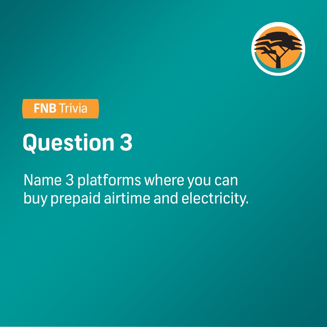 FNBEswatini's tweet photo. Stand to win an FNB hamper!

Answer any 2 of these questions and stand to be 1 of 2 winners.

#FNBEswatini #FNBTriviaThursday https://t.co/84zX2yV3xJ