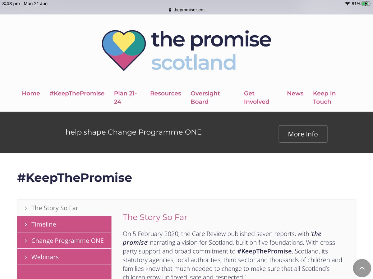 <a href="/ThePromiseScot/">The Promise Scotland</a> Good afternoon <a href="/ThePromiseScot/">The Promise Scotland</a> <a href="/fionathepromise/">Fiona Duncan</a> many of us south of the Border have been greatly energised with Hope and inspired by Scotland’s #KeepThePromise Journey and send Love and very best wishes in your unstinting, unrelenting efforts to #BeTheDifference and #MakeItHappen