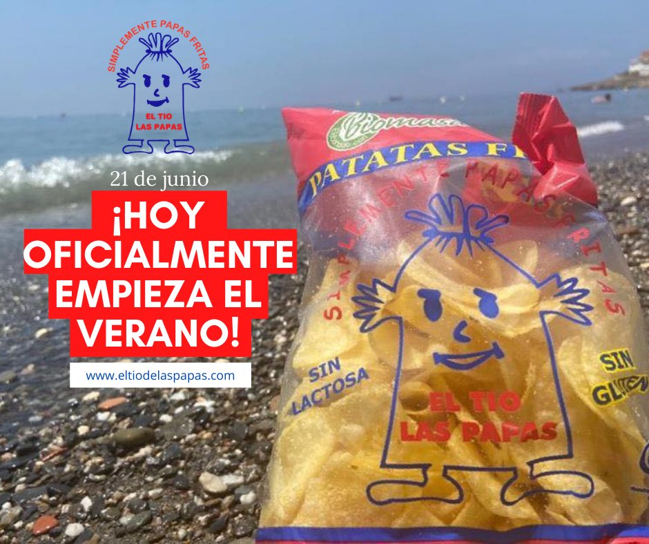 🌞¡Hoy ya empieza el #VERANOOO! Vamos preparando la nevera, la tortilla de papas, el gazpacho y una bolsa de patatas #ElTioDeLasPapas ¡que el domingo nos vamos a playa!🚗🏖️

#simplementepapasfritas #Verano2021