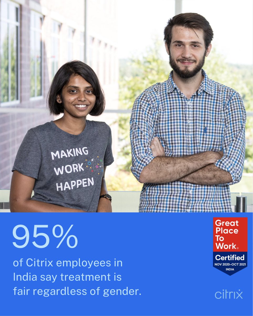 CitrixCareers's tweet photo. Citrix has been ranked one of India’s 100 Best Companies to Work For in 2021! 
🇮🇳Careers available: https://t.co/d4qFrcXmHE

#CitrixLife #100BestCompanies #BestWorkplaces #GPTW4ALL https://t.co/vvfQzSXoKK