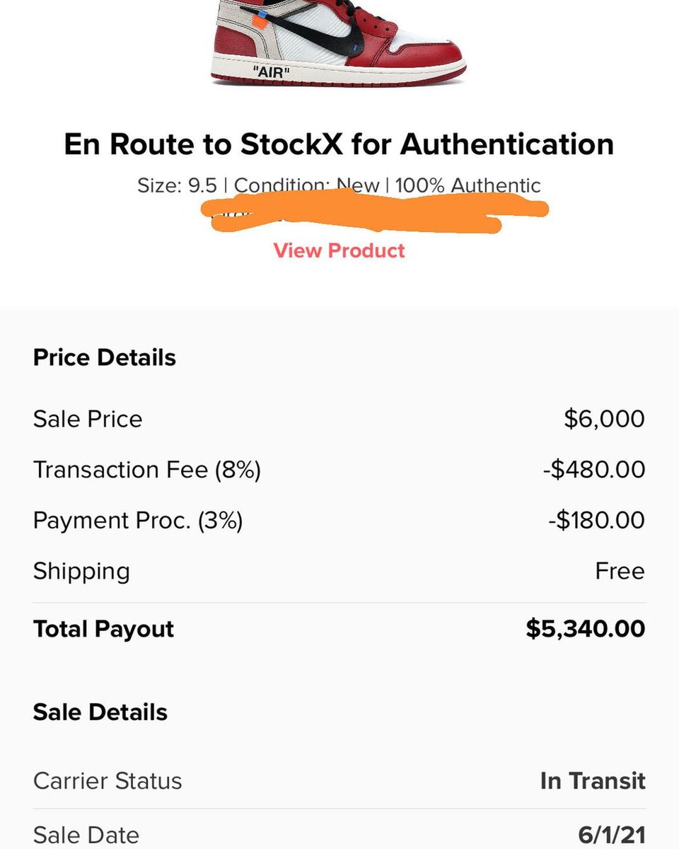 stockx travis scott receipt