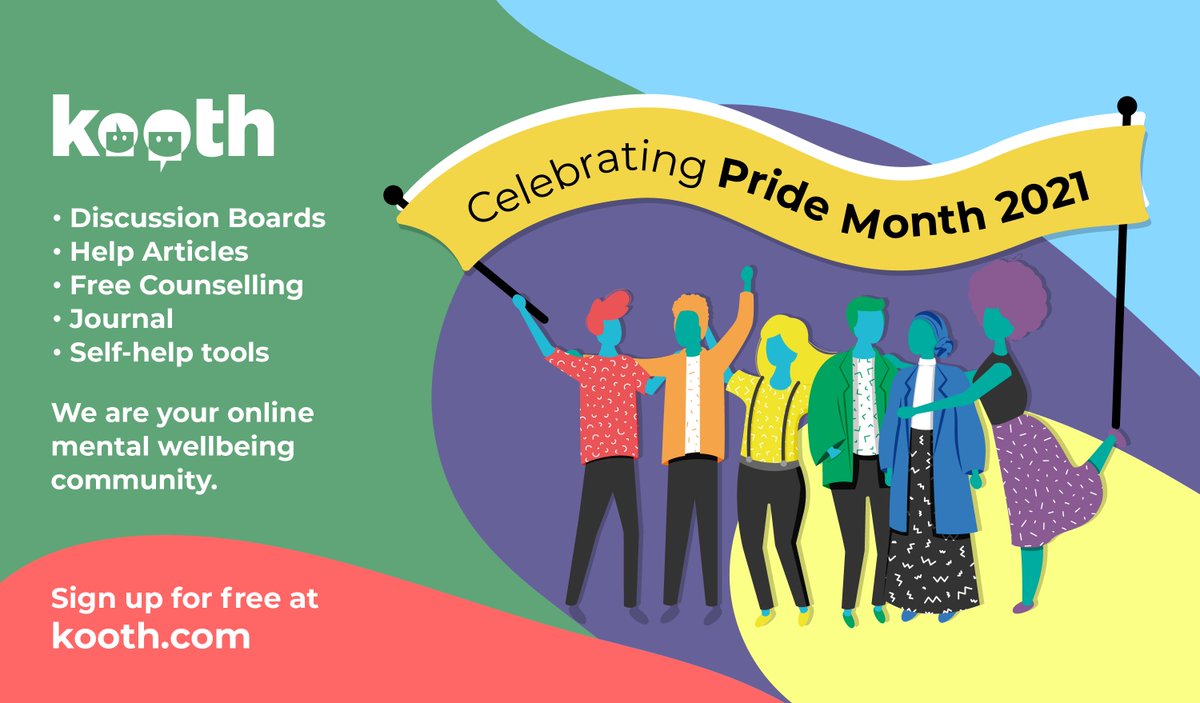 Let's Celebrate Pride Month 2021! Remember if you or a young person you know need a safe space to talk or celebrate pride, you can find support online with the kooth community #Pride2021